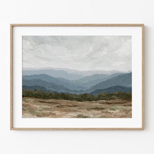 Smoky Mountain -- Fine Art Print, Stretched Canvas Print, Wall Decor, Mountain Painting, Landscape, Art Decor, National Park Painting
