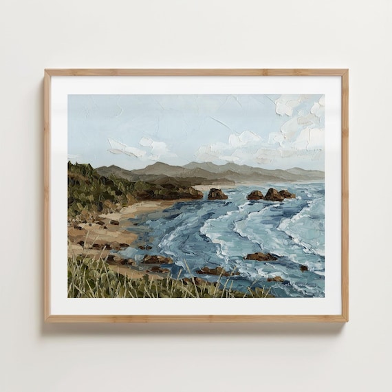 Cannon Beach Oregon Wall Art, Coastal Landscape Print
