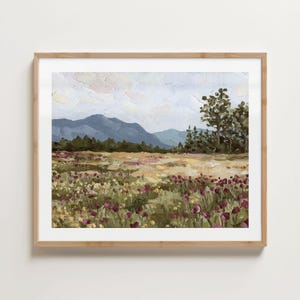 Sweet Pea Field Art Print – Idaho Mountain Landscape, Canvas Wall Decor