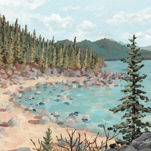 シークレット・コーブ・ファインアートプリント – タホ湖の風景、山の絵画 画像 6