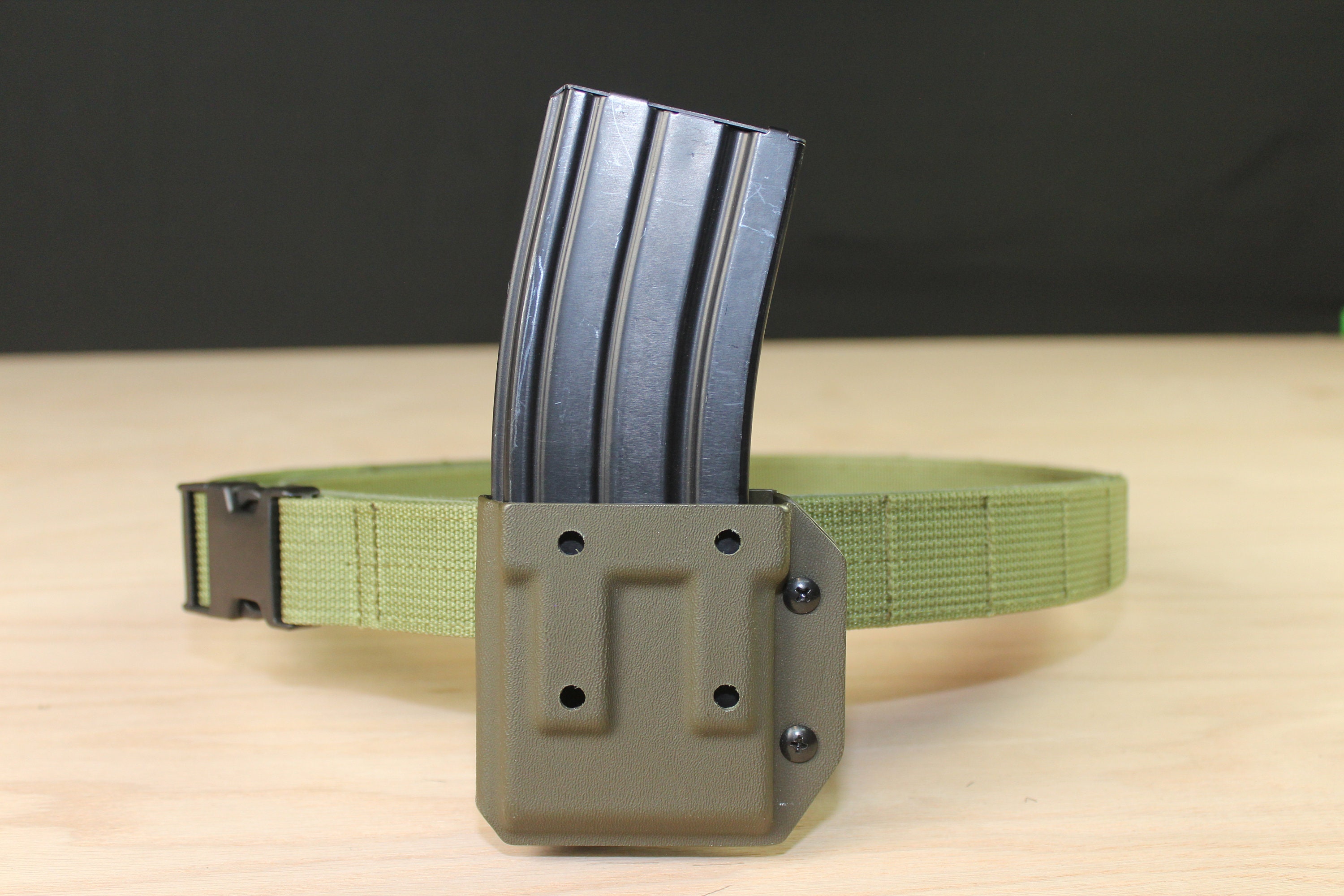 Olive Drab Green Custom Kydex AR15 Magazine Holder / Kydex Holster or