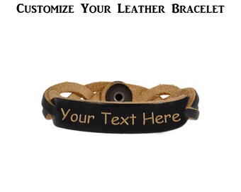 customized leather bracelet etsy
