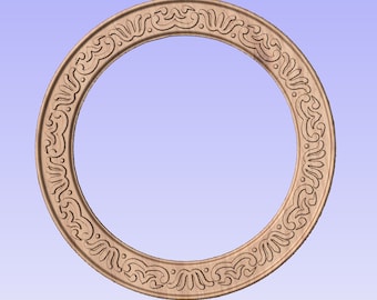 Round frame for pictures or mirror - eastern ornament stl dxf file for CNC, 3D print, Artcam, Aspire, Cut3D