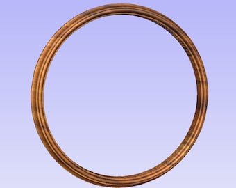 May include: A round, wooden picture frame with a simple, classic design. The frame is made of dark wood with a smooth finish.