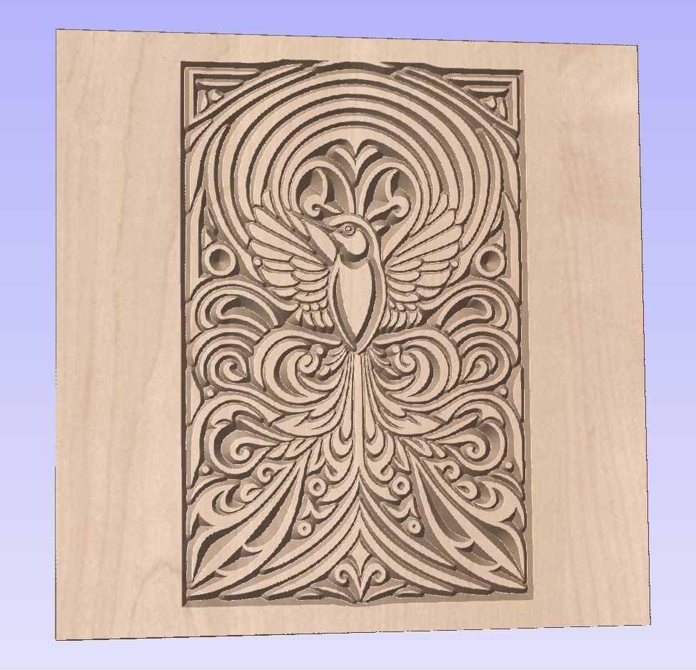 Dxf Sps File Hummingbird Tribal Dxf Eps File for Laser Engraver, Cnc V-carving ...