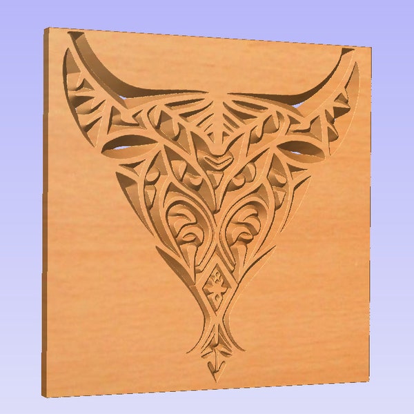 Conception de tatouage tribal polynésien de raie manta - fichier dxf pour la sculpture CNC, Artcam, Aspire, Cut3D