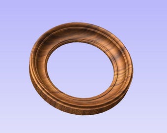 Decorative Round Frame STL File – CNC Router 3D Model (Digital Download)