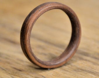 Wooden ring, walnut, band, engagement rings, wooden rings for women, wooden rings for men, customizable wooden wedding band