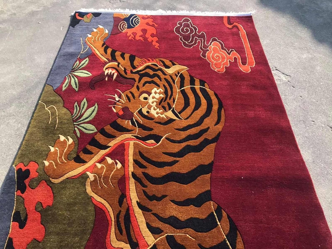 Tibetische Tiger Teppich Teppich reine Wolle 90x180cm | Etsy