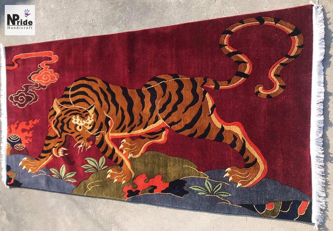 Tibetische Tiger Teppich Teppich reine Wolle 90x180cm | Etsy