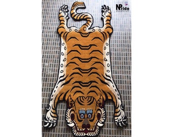 Hand-Knotted Tiger Rug- Carpet - Runner  - 3 different sizes- 100 Knot- Wool - Genuine Handmade Nepal