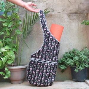 Handgemachte Yoga Matten Tasche mit Blumenmuster und Reißverschluss