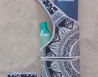 Yoga Mat Bag Lightweight Cotton Quilted Bag With Free Matching Small Coin Pouch