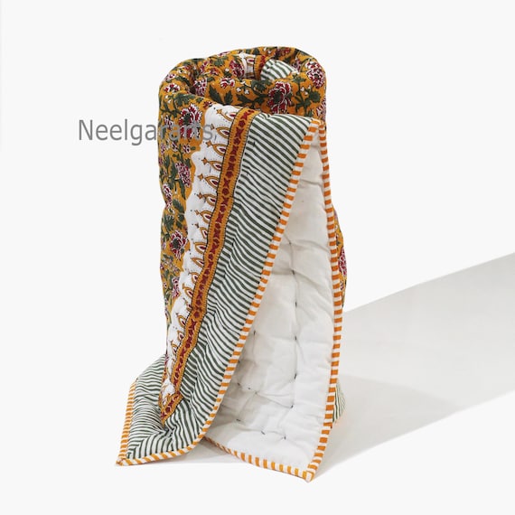 ハンドブロックプリントコットンベビーキルト – Jaipuri Floral Boho