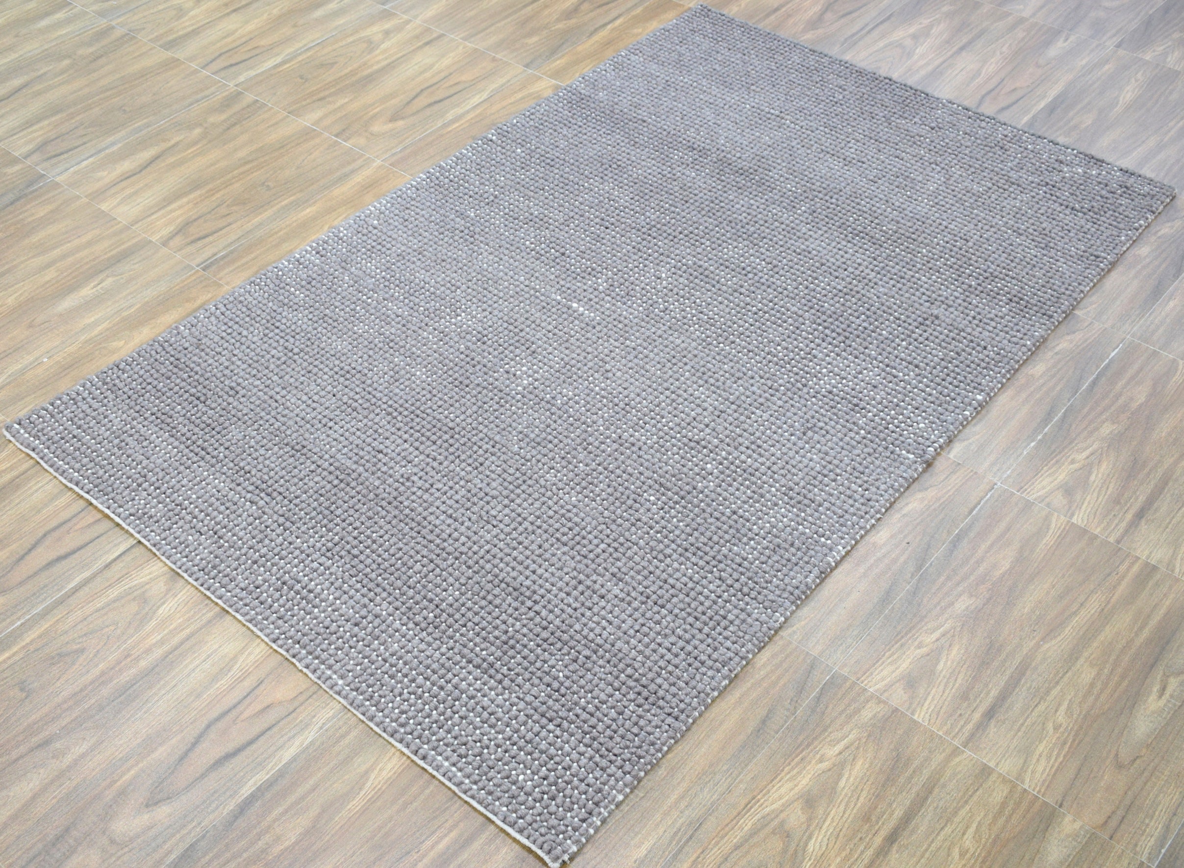 5x8 and 8x10 Large Solid Gray Chunky Wool Rug Made With Soft Etsy