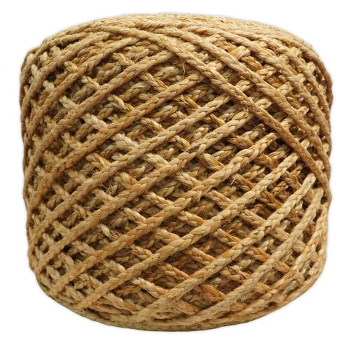 Braided Farmhouse Pouf Natural Brown shops Basket Weave Round , Boho ottoman Footstool, Side table, Seat , Foot Rest | JP10