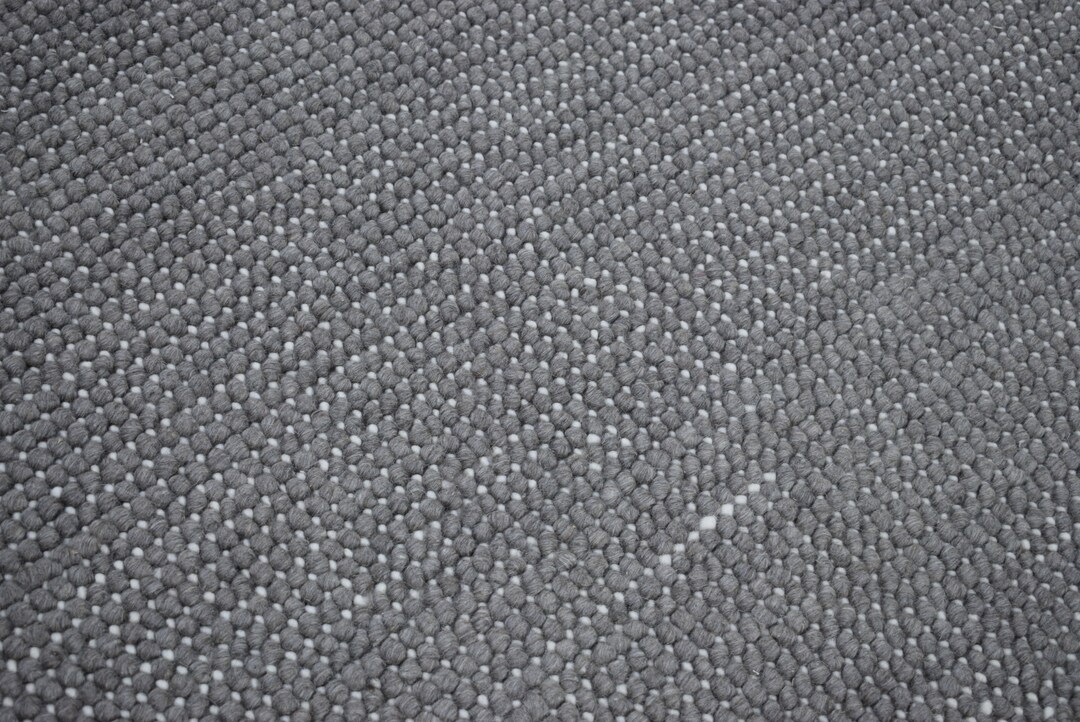 5x8 and 8x10 Large Solid Gray Chunky Wool Rug Made With Soft Etsy