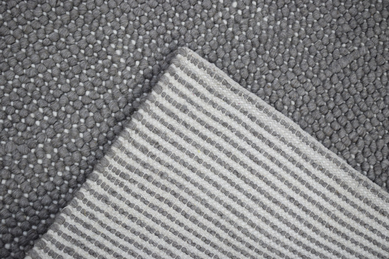 5x8 and 8x10 Large Solid Gray Chunky Wool Rug Made With Soft Etsy