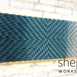 Large Wood Wall Art - Gradient  Navy Blue Gray Wood - Modern  Wood Art - 3D - Sound Diffuser- Acoustic Panel