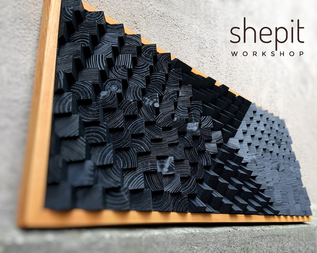 Wood Wall Art - Acoustic Panel - Sound Diffuser - Music Room Decor ...