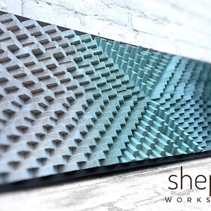 Wood Wall Art - Parametric Sound Diffuser - Olive Green Light Gray Artwork -Acoustic Panel