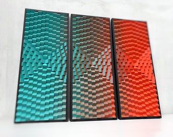Set of 3 Acoustic Panels Sound Diffusers