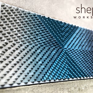 Acoustic Panel - Sound Diffuser - Large Wood Wall Art - Blue Gray Home Office Wall Decor - Music Room Gift - 3D Home Theatre - Vinyl Lover