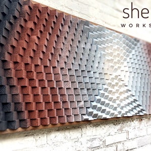 Geometric Wood Wall Art - Acoustic Panel - Sound Diffuser