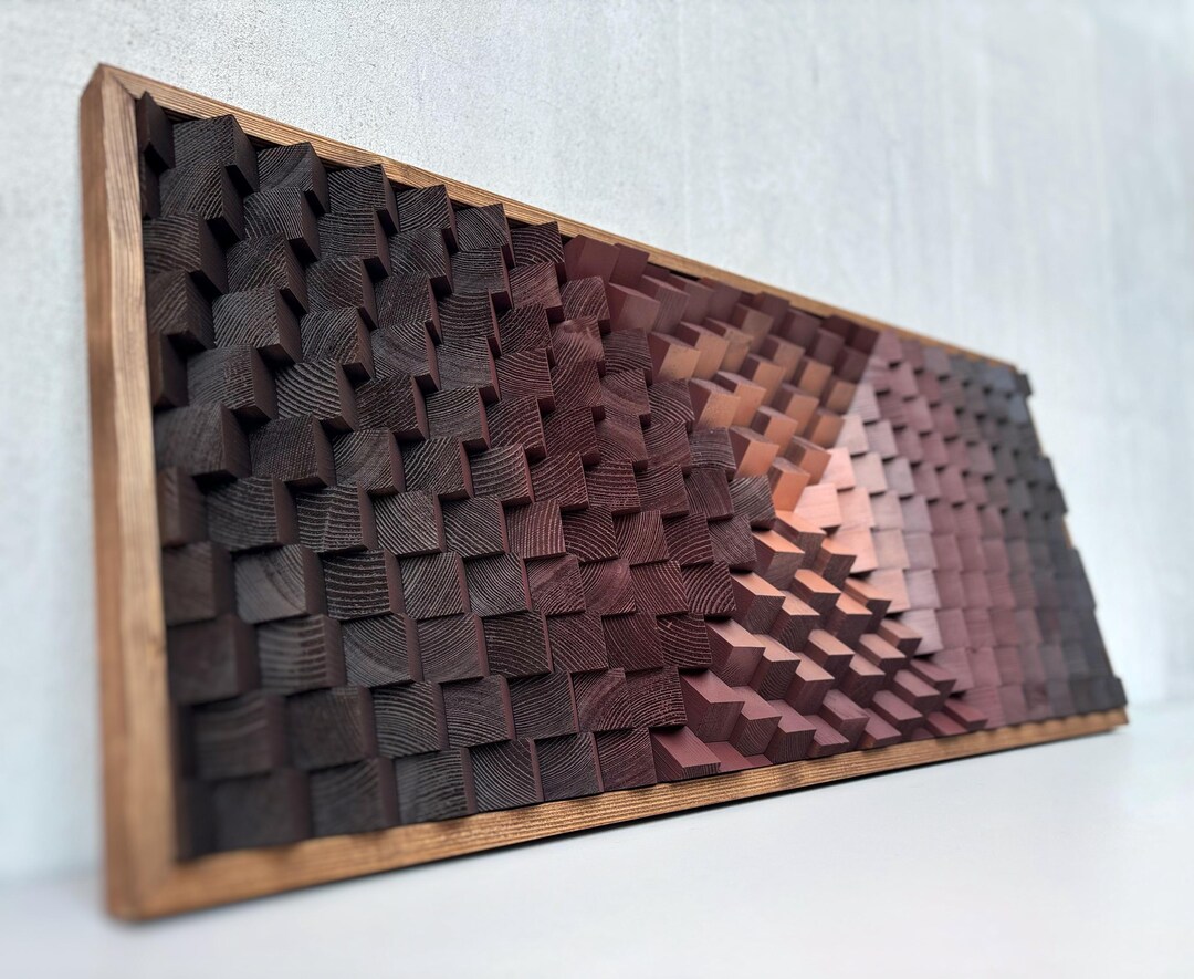 3D Wood Wall Art | Acoustic Panel | Sound Diffuser | Music Room Decor ...
