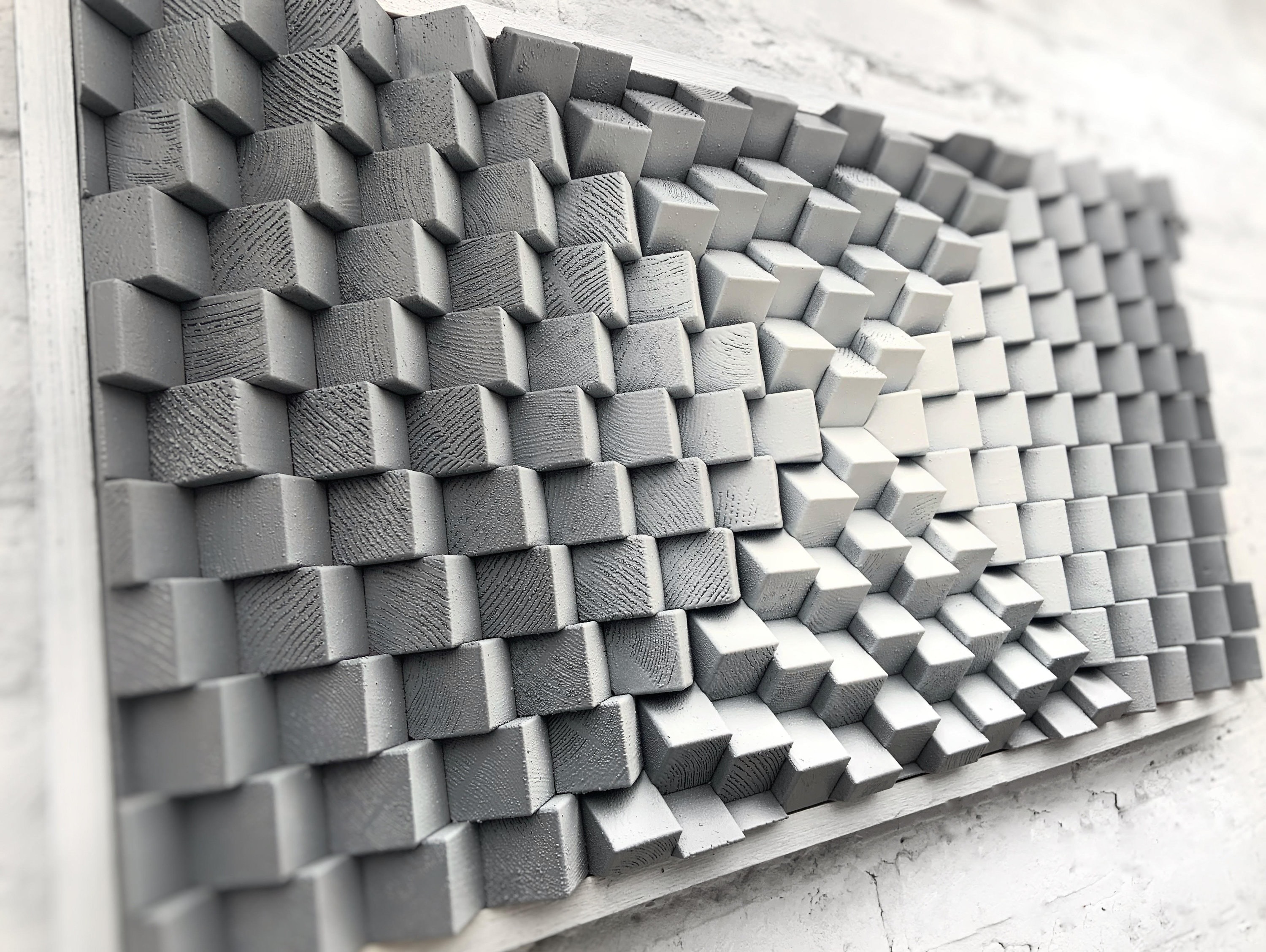 Wood Wall Panel - Acoustic Sound Diffuser - 3D Geometric Art - Music ...