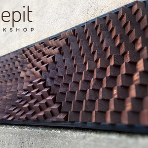 Wood Wall Art - Acoustic Panel - Geometric Wall Art - Natural Wood - Large Mosaic - Sound Diffuser