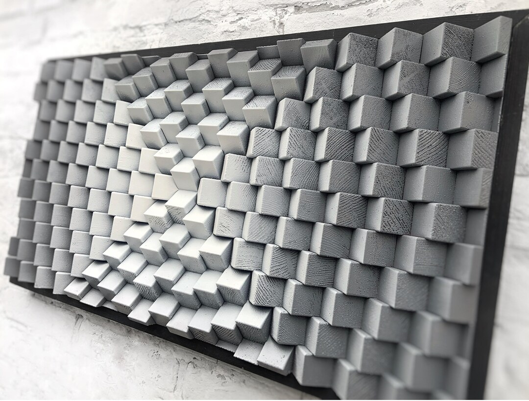 Wood Wall Panel - Acoustic Sound Diffuser - 3D Geometric Art - Music ...