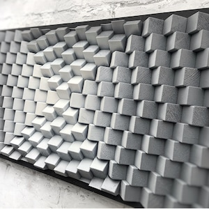Wood Wall Panel - Acoustic Sound Diffuser - 3D Geometric Art - Music Room Gift - Home Office Decor