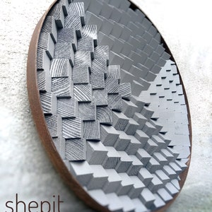 Wood Wall Art  - Round Wall Decor - Light Gray - 3D Minimalist Interior - Circle Acoustic Panel - Home Office Decor - Music Studio