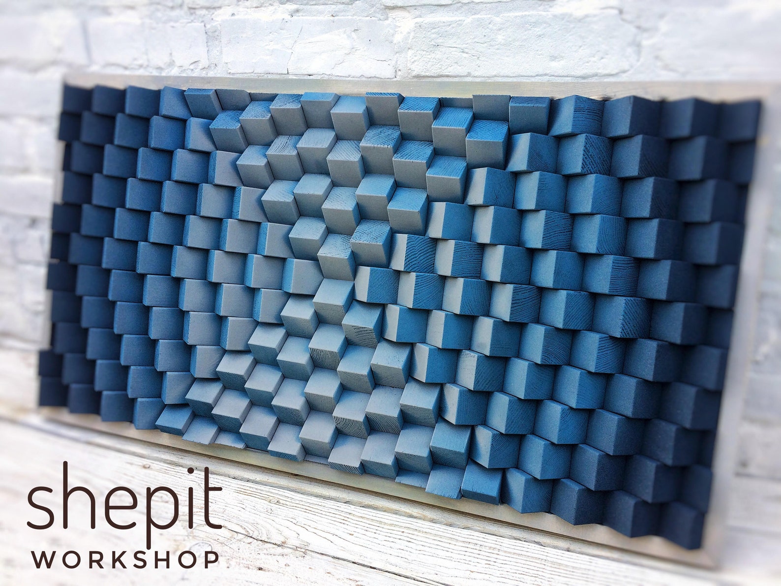 Wood Wall Art Large Abstract Wall Artwork Blue Gray Wood Etsy