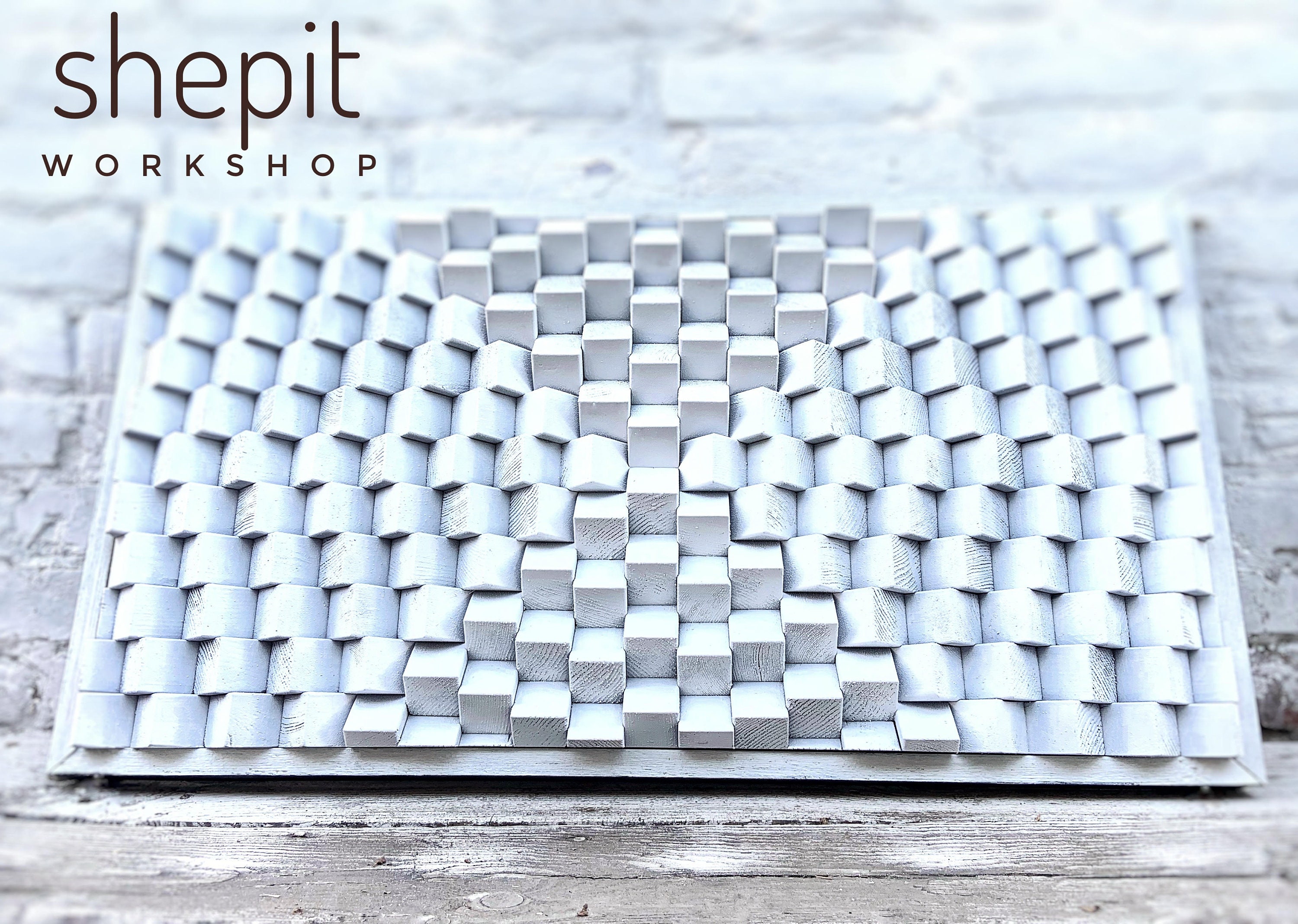 Japandi Wood Wall Art Large Artwork White Sound Diffuser Etsy