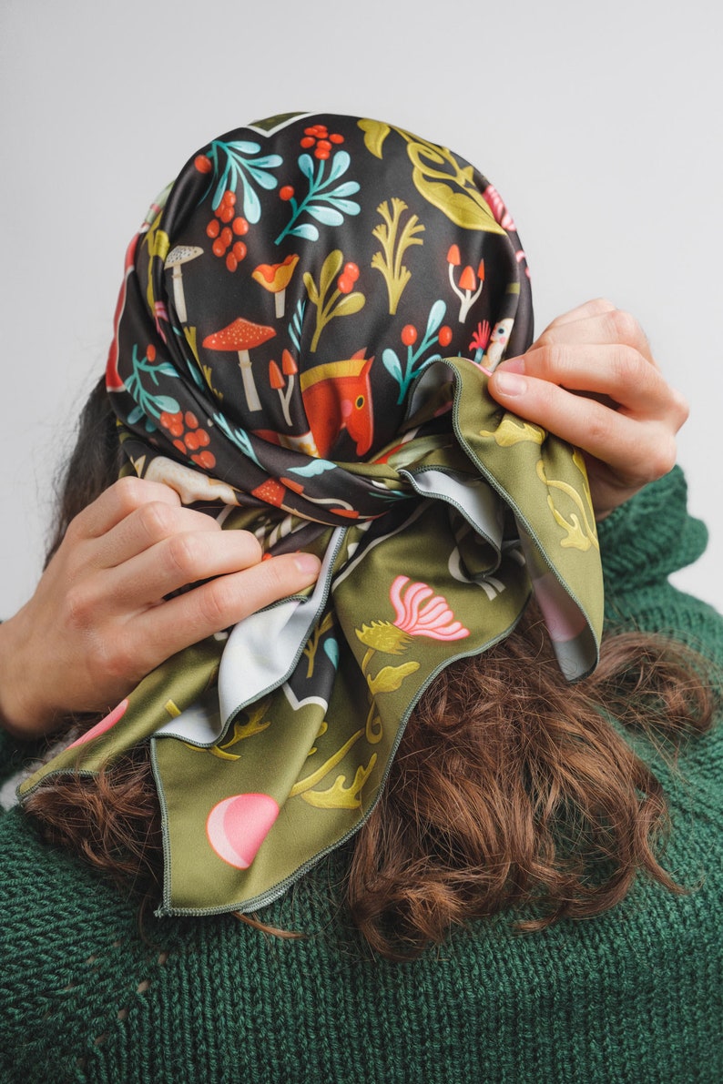 Patagonia Silk Scarf, Women's Scarf, Fashion Scarf, Bandana, Headband, Bag Accessory, Gift Idea image 5