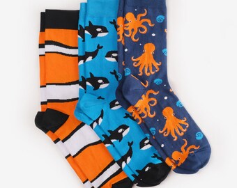 Kjaoi Girl Skirt Socks Uniform Octopus Skull and Fishes Women Tube Socks Compression Socks 