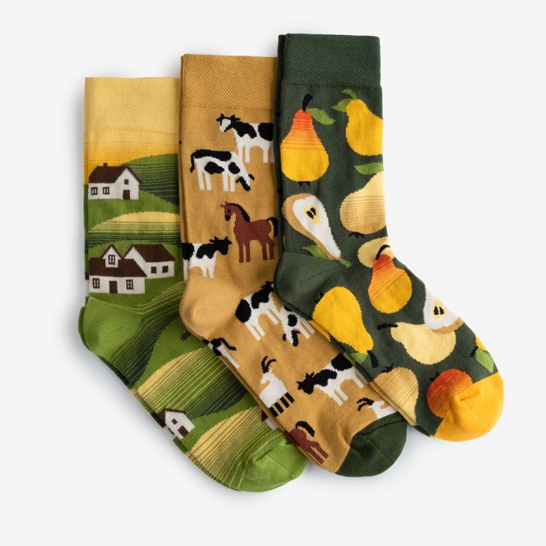 Hamlet Socks 3-Pack Colorful socks mens womens Gift for him & her Village motives image 1