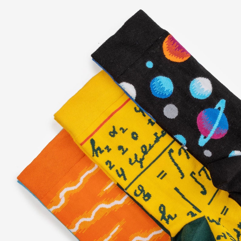 Scientists Socks 3-Pack Science Socks Colorful socks mens womens Gift for him & her Ukrainian socks image 3