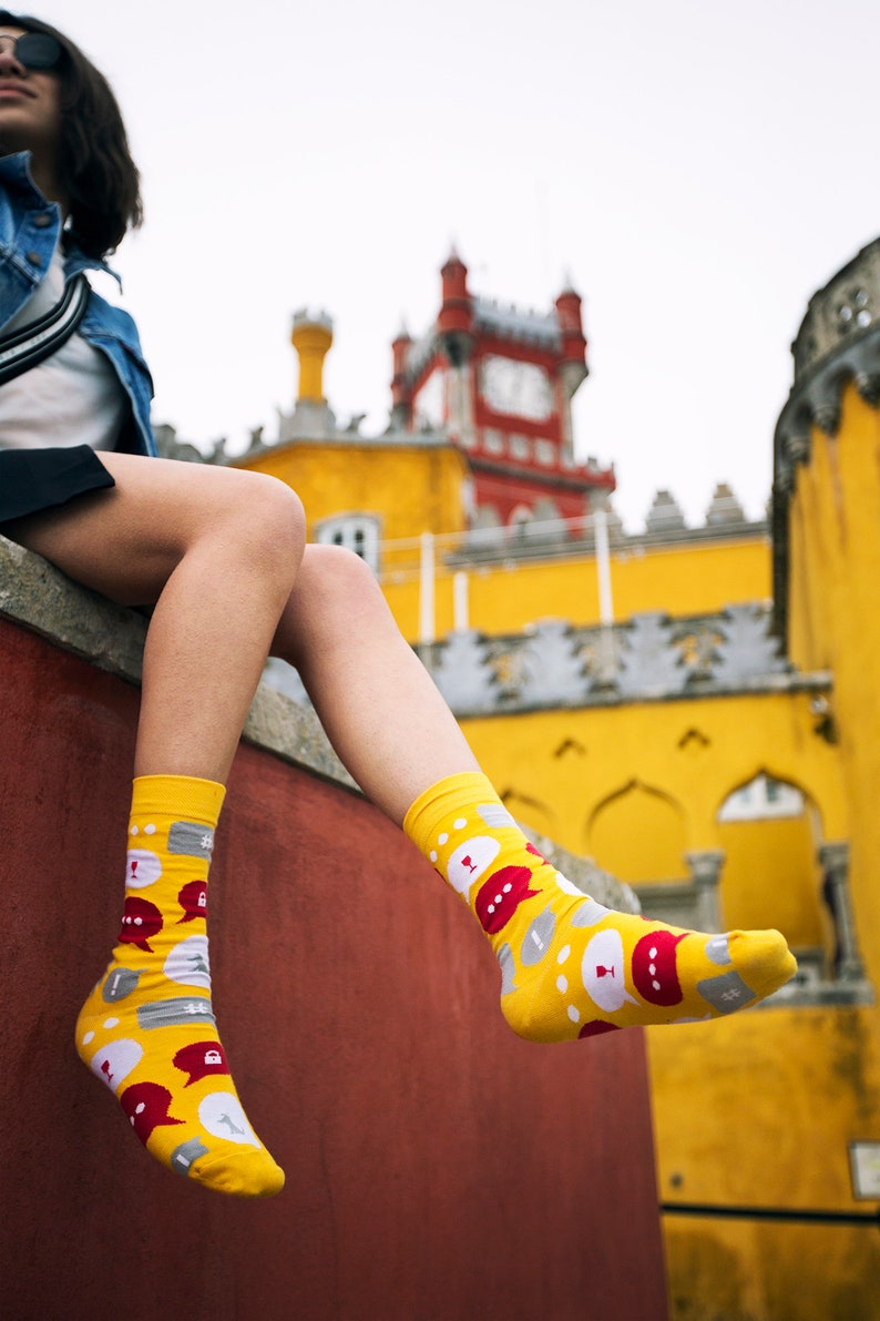 messenger socks Introvert socks airplane mode socks patterned socks colorful mismatched mens womens gift socks Socks Set of 3 pairs