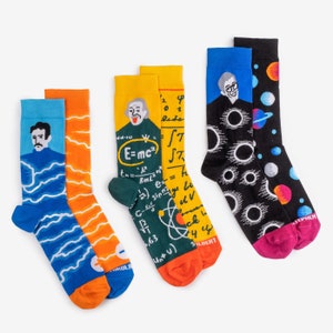 Scientists Socks 3-Pack Science Socks Colorful socks mens womens Gift for him & her Ukrainian socks image 1