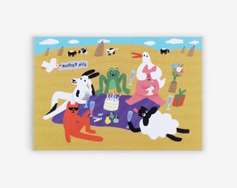 Celebrating You Postcard, CuteBirthday Card, Gift Note Card for Friend