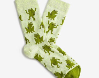 Calcetines Marsh Frogs / Calcetines coloridos para hombres y mujeres / Regalo para él y ella / Diseño divertido / Hombre I Love Frogs