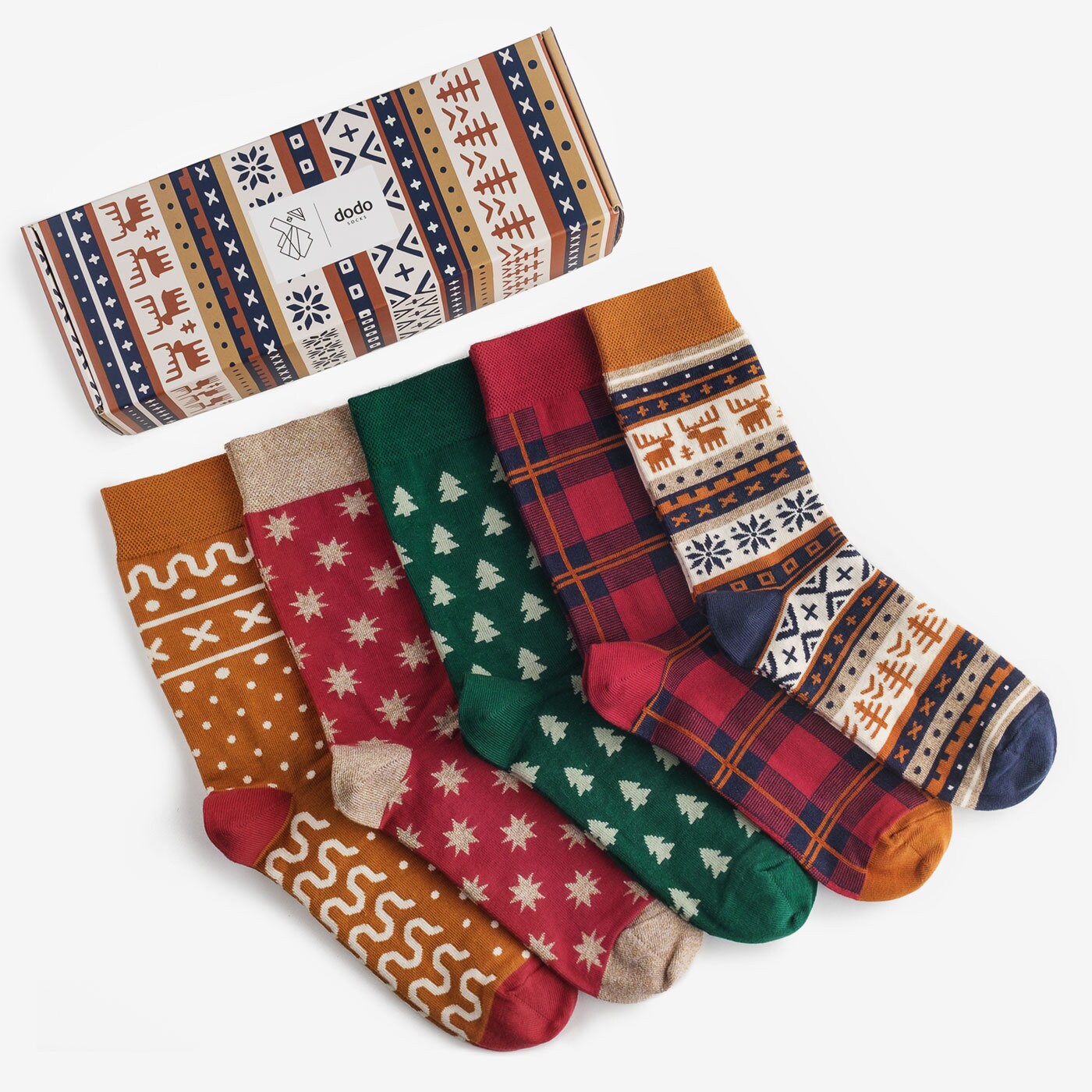 Set of 5 Pairs of Lviv Tile Socks in Gift Box Tiles Gift Box 