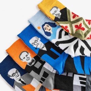 Set of 5 Pairs of Architect Socks in Gift Box Architects gift box colorful socks mens womens gift for him & her image 2