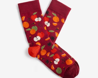 Mulled wine Socks | Colorful socks for men and women | Gift for him & her | Funny design | Red wine