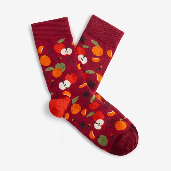 Mulled wine Socks | Colorful socks for men and women | Gift for him & her | Funny design | Red wine