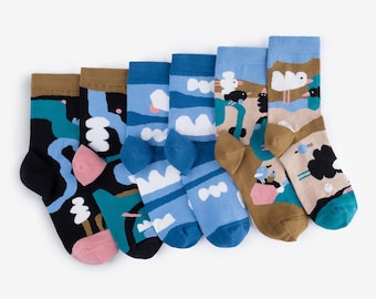 Abstract Socks 3-Pack| Colorful socks mens womens | Gift for him & her
