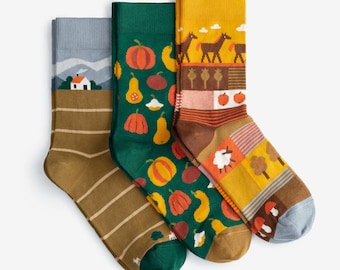 Harvest Socks 3-Pack | Colorful socks mens womens | Gift for him & her